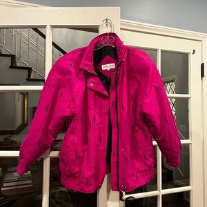 Vintage Neon Pink snow ski jacket. Size medium but fits like large